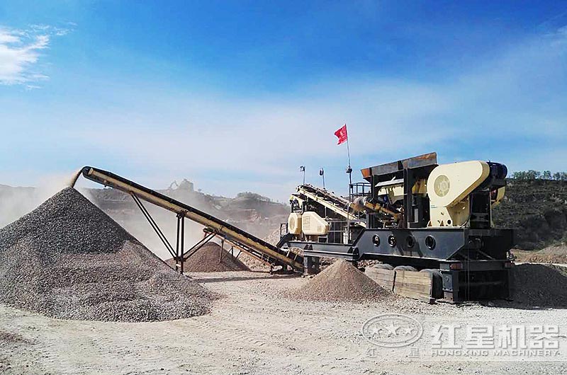 流動打石機工作現場