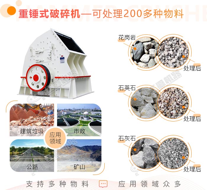 重錘式碎石制砂機應用廣泛優勢鮮明 重錘式碎石制砂機應用廣泛優勢鮮明
