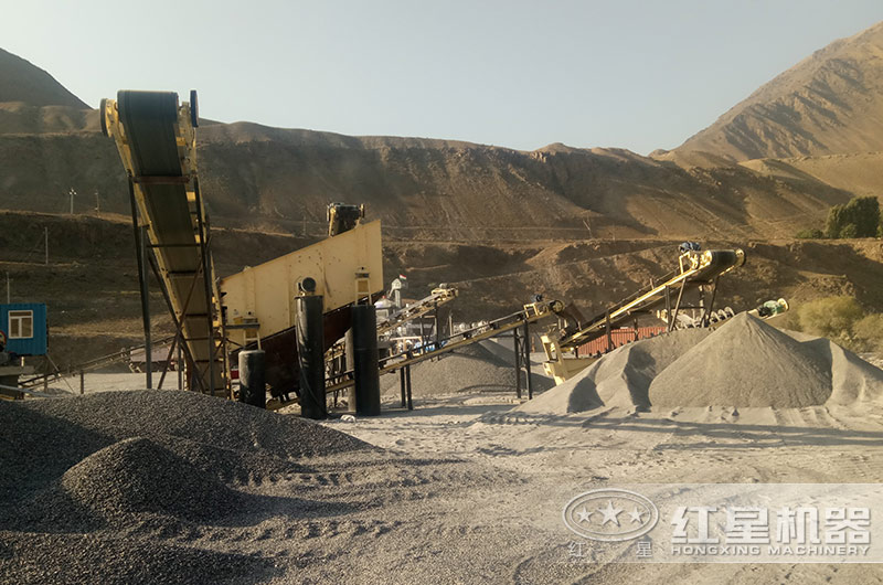 日產1000T的磕沙生產現場