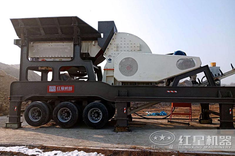 紅星移動式錘破制沙機安裝現場