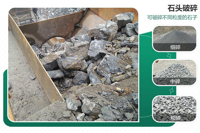 石頭可以破碎成不同規格的石子 石頭可以破碎成不同規格的石子